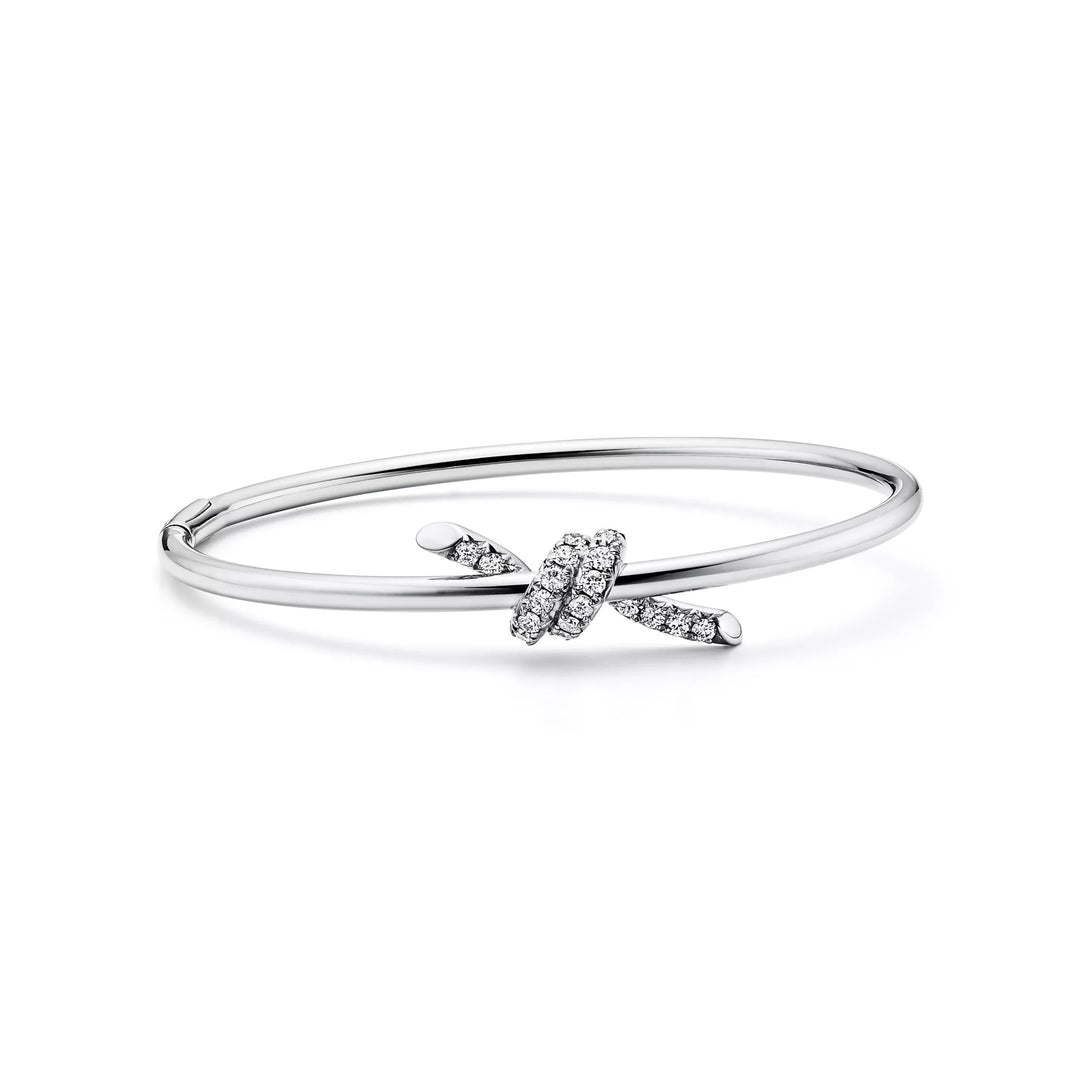 Silver Knot Bracelet with zirconia stones