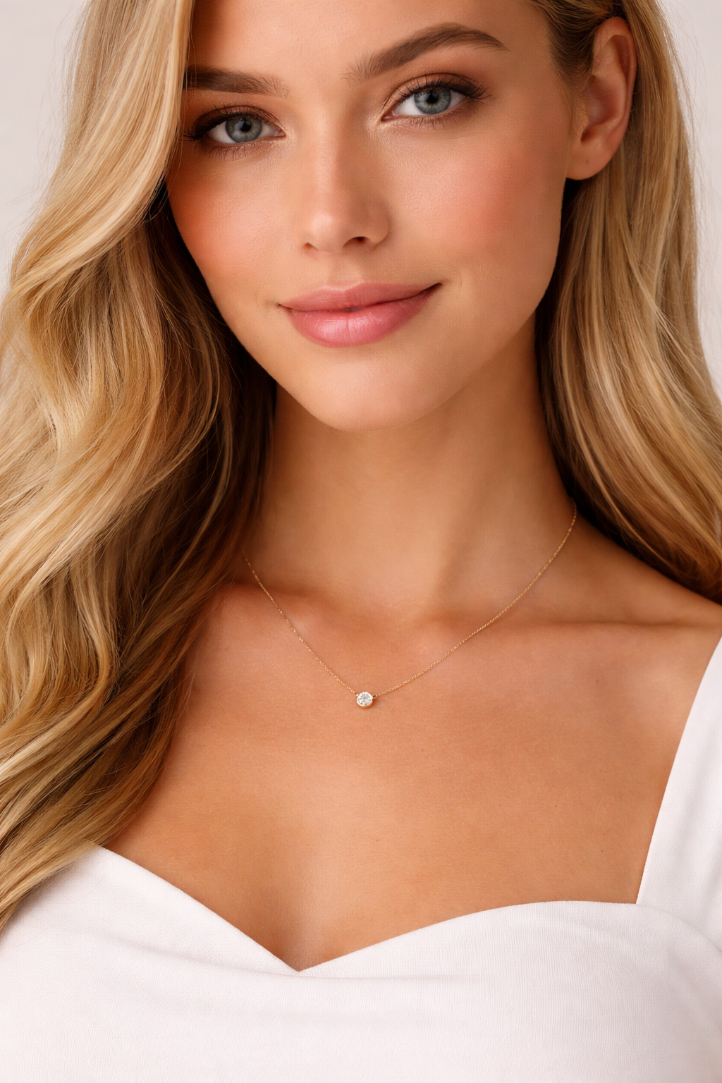TF Elsa gold solitaire pendant
