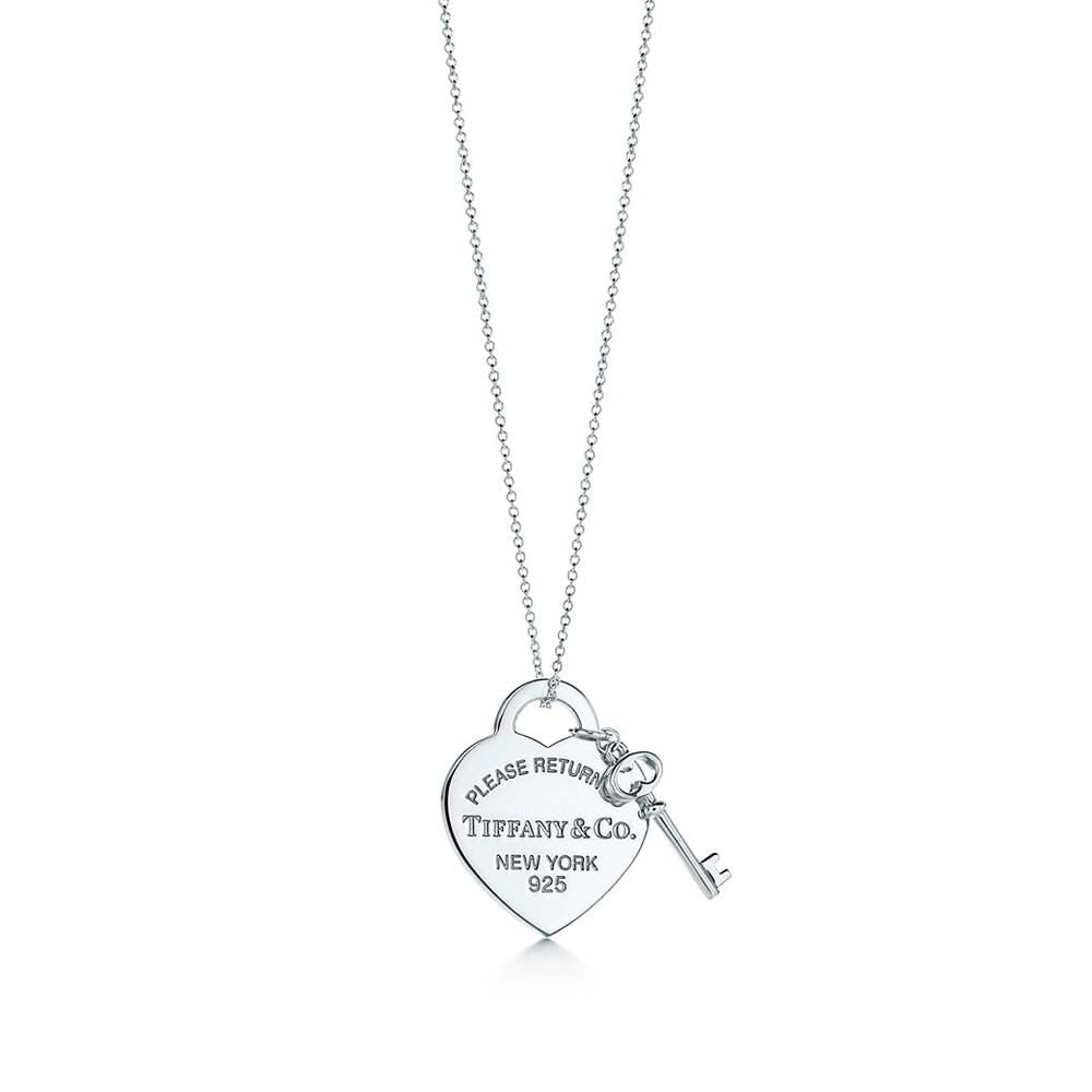 Tiff Heart and Key Necklace