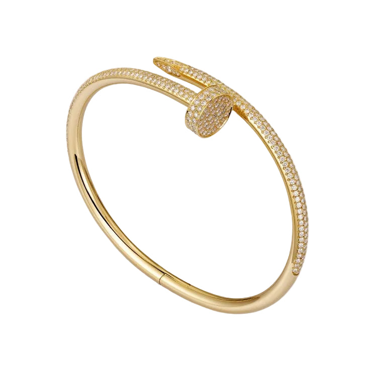 Pavé Crystal Nail Bracelet - Golden