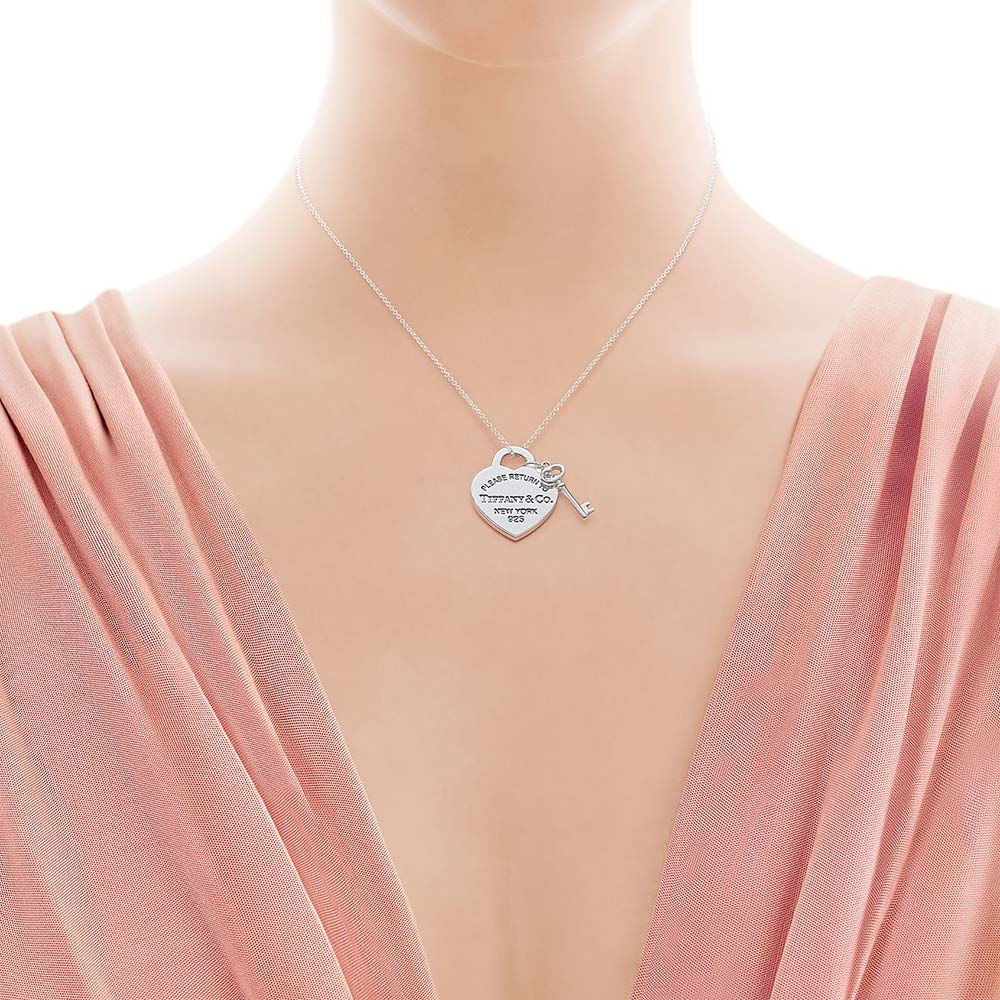 Tiff Heart and Key Necklace