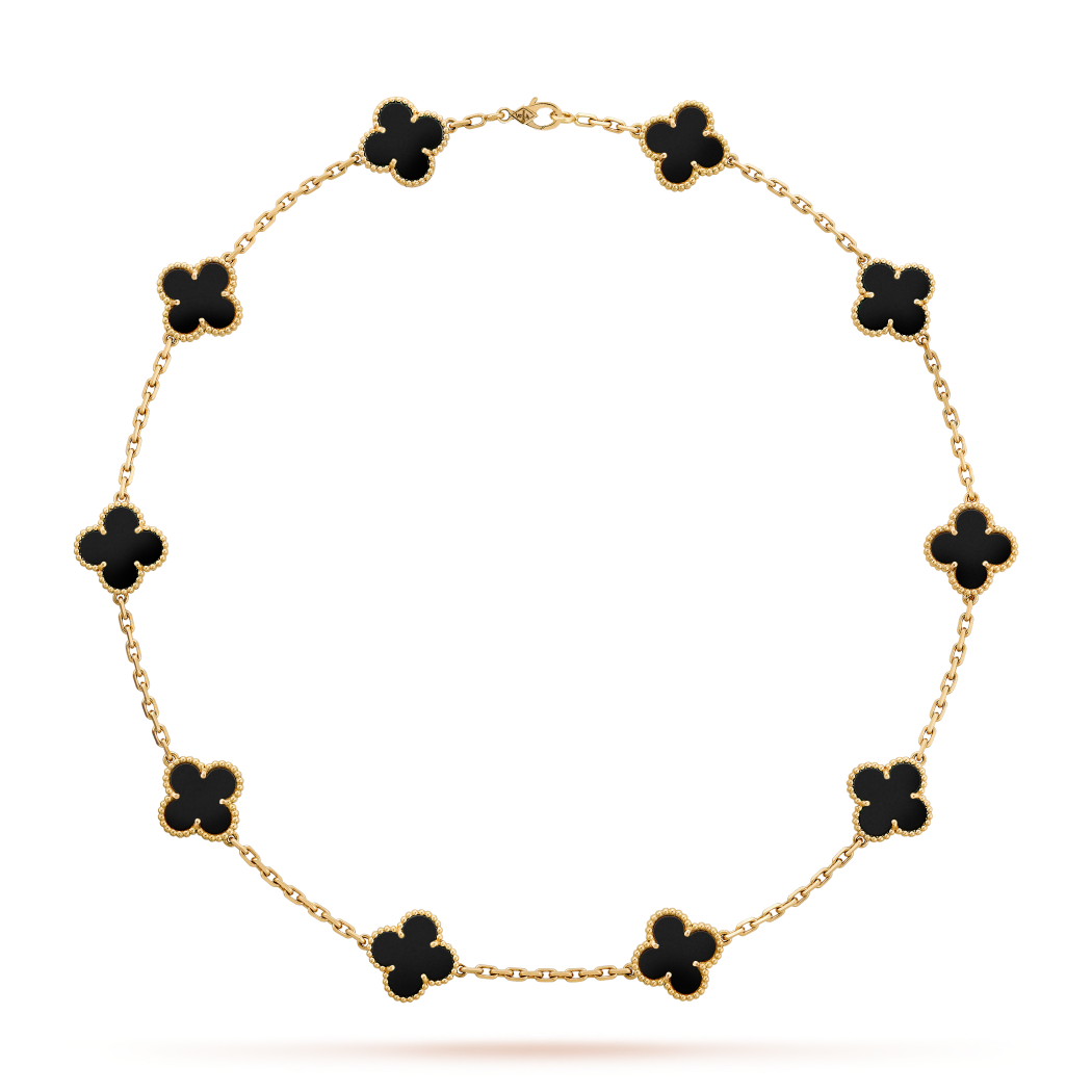 Collier Vintage Alhambra 10 motifs trèfles – Noir