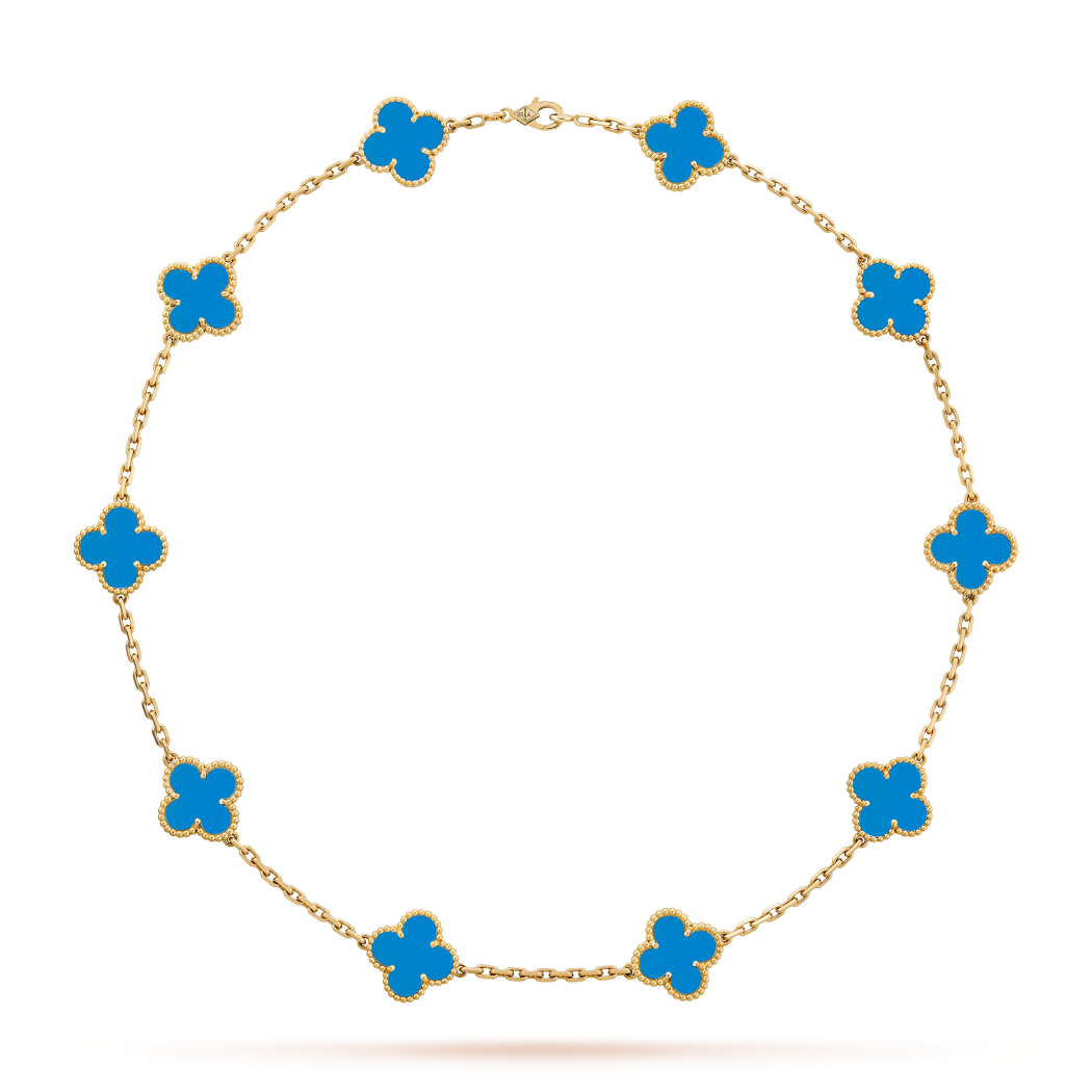 Collier 10 trèfles Vintage Alhambra – Bleu