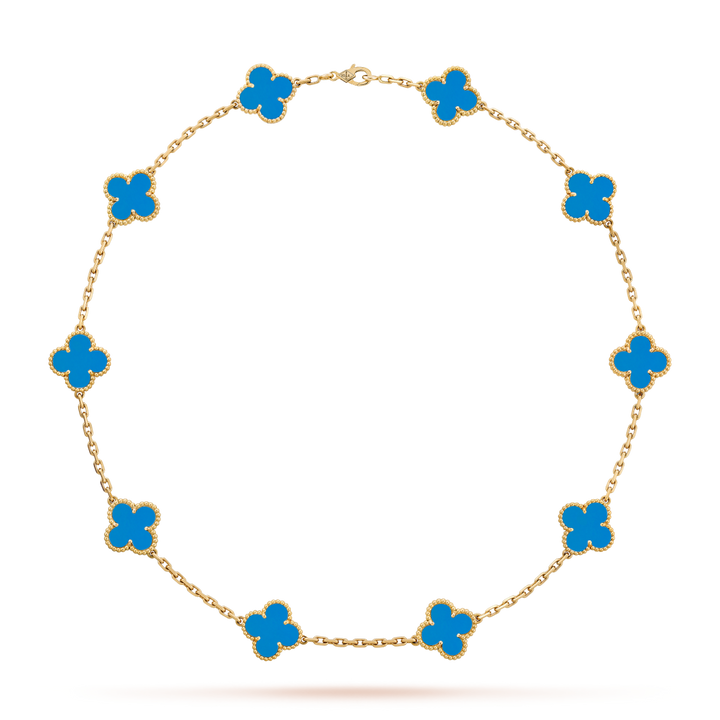 Collier 10 trèfles Vintage Alhambra – Bleu