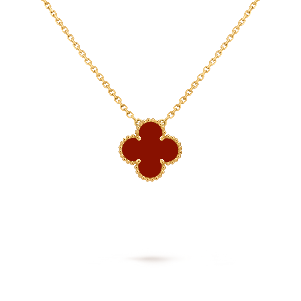 Vintage Alhambra Pendant Necklace - Red